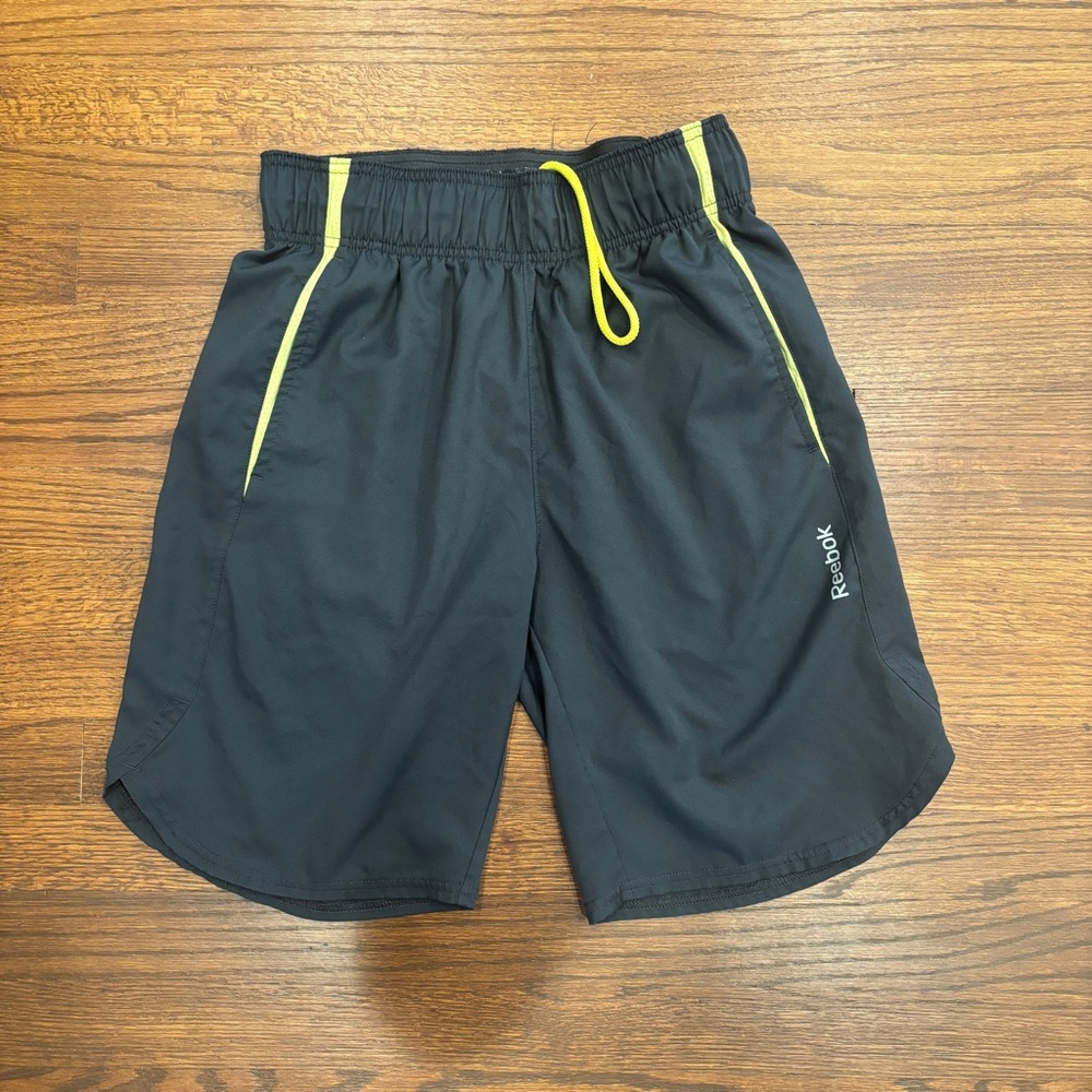 Reebok Gray and Yellow Athletic Shorts Small